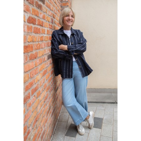Robell Debby Pale Denim Wide Leg Front Pocket Jean - Blue