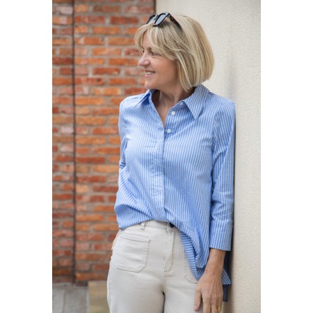 NOEN Crystal Stripe Overshirt - Blue