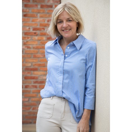 NOEN Crystal Stripe Overshirt - Blue