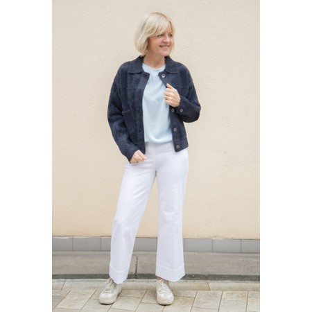 Robell Debby 09 White Crop Wide Leg Pull On Jean - White