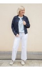 Robell White 10 Debby 09 White Crop Wide Leg Pull On Jean  