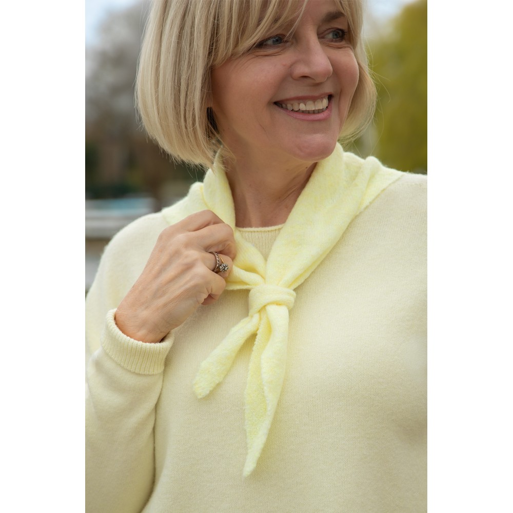 Gemini Label Accessories Triangle Neck Yellow Plain Supersoft Wool Scarf Yellow