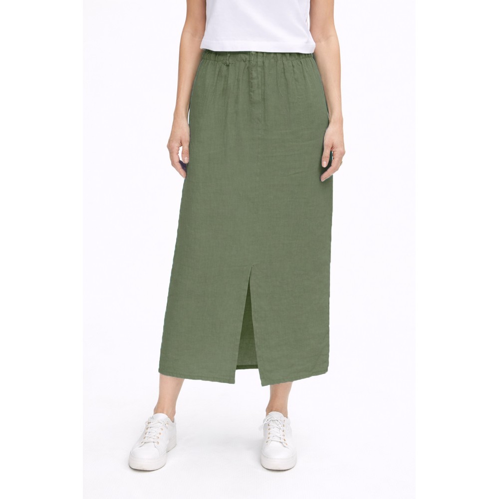 Amazing Woman Odie Khaki Linen Skirt Khaki