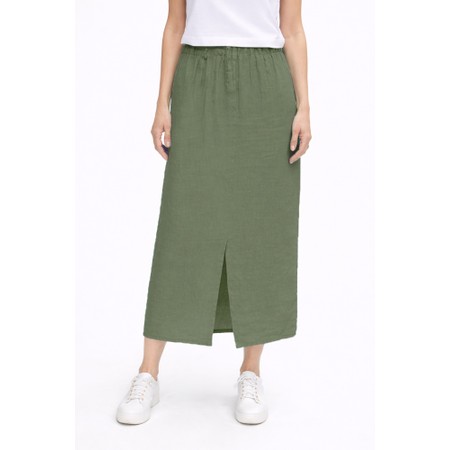 Amazing Woman Odie Khaki Linen Skirt - Green
