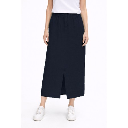 Amazing Woman Odie Navy Linen Skirt - Blue
