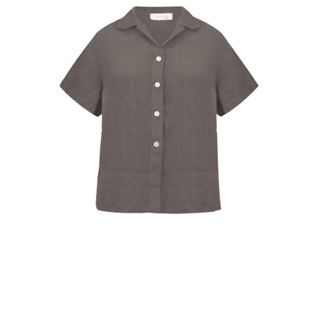 Amazing Woman Marilyn Dark Mud Boxy Linen Shirt - Beige