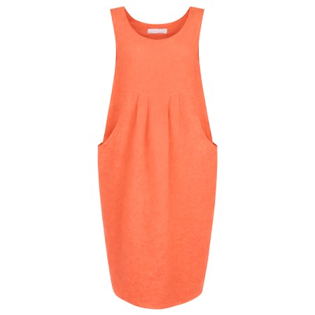 Amazing Woman Nerida Papaya Scoop Neck Linen Dress - Orange