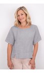 Amazing Woman Pearl Lucie Pearl Short Sleeved Linen Top  