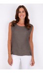 Amazing Woman Dark Mud Lucie Linen Dark Mud Cami Top  