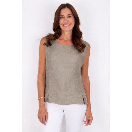 Amazing Woman Lucie Fango Linen Top - Brown