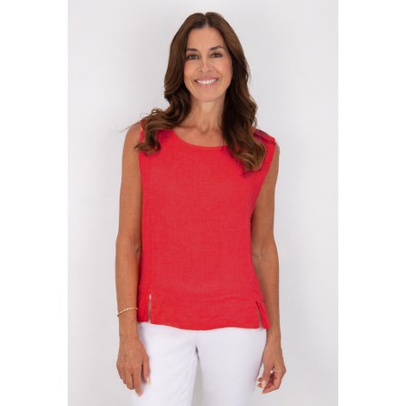 Amazing Woman Lucie Fragola Linen Top - Red
