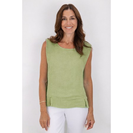 Amazing Woman Lucie Leek Linen Top - Green