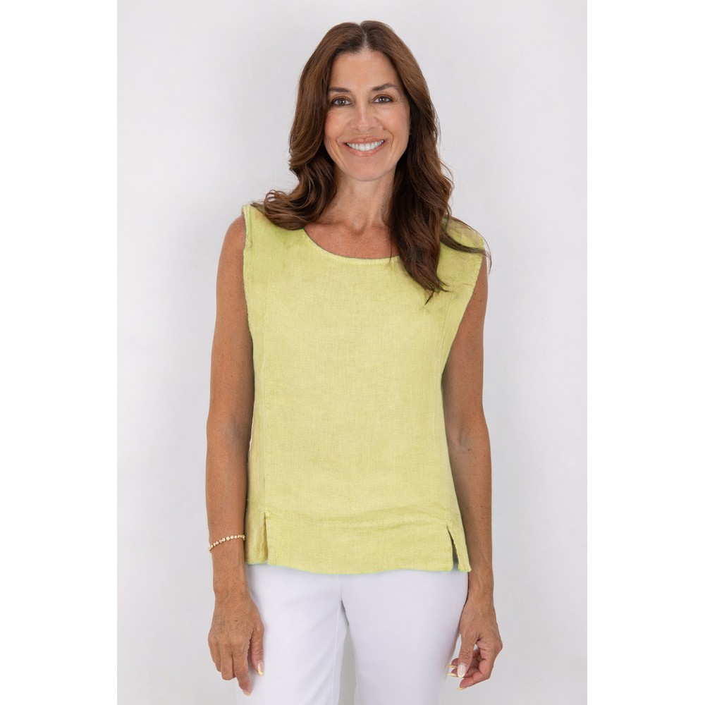 Amazing Woman Lucie Pale Yellow Linen Cami Top Pale Yellow
