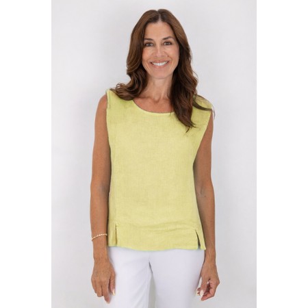 Amazing Woman Lucie Pale Yellow Linen Cami Top - Yellow