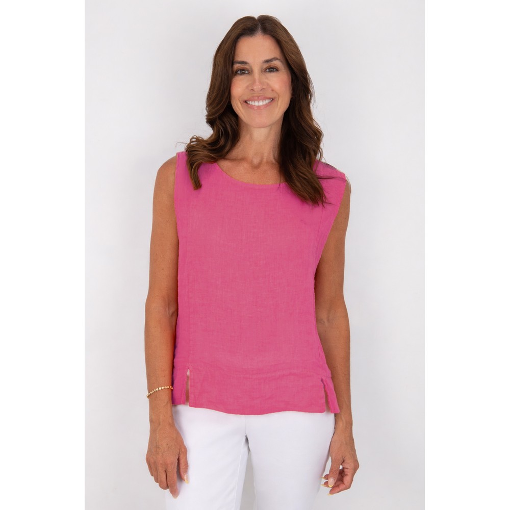 Amazing Woman Lucie Pink Linen Top Pink