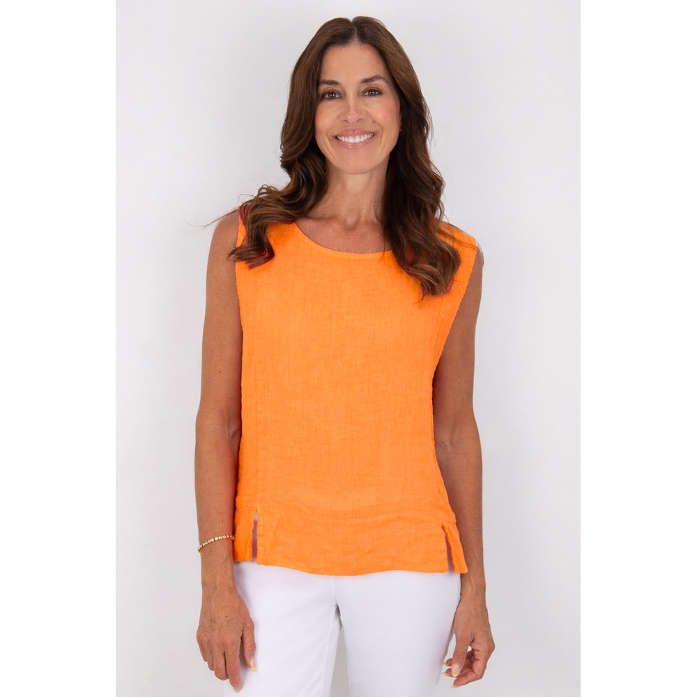 Amazing Woman Lucie Sun Orange Linen Cami Top Sun Orange
