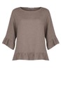 Amazing Woman Dark Mud Julia Dark Mud Linen Frill Top  