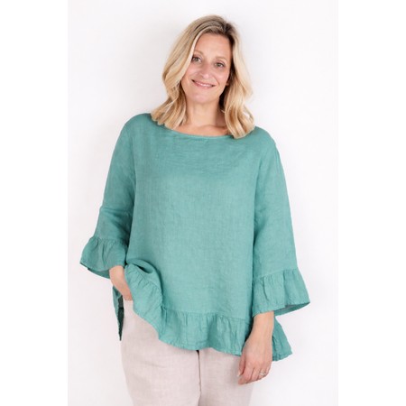 Amazing Woman Julia Agata Linen Frill Top - Multicoloured
