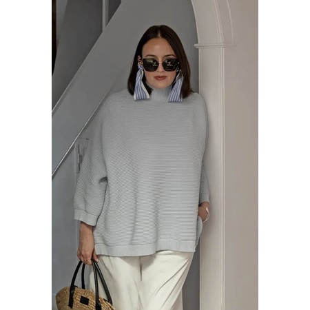 Chalk Vicki Cotton Rib Marl Sky Jumper - Grey
