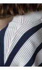 Chalk Navy / Ivory  Vicki Cotton Rib Navy And Ivory Stripe Jumper  