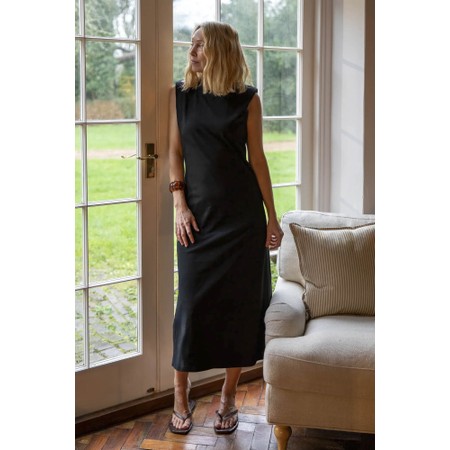 Chalk Pippa Plain Organic Jersey Dress - Black