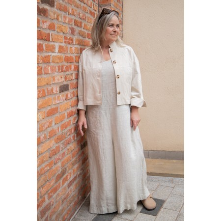 Mama B Finet L Plain Linen Jumpsuit - Grey