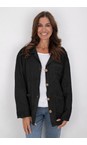 Amazing Woman Black  Keely Black Chore Linen Jacket  