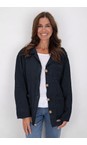 Amazing Woman Navy Keely Navy Chore Linen Jacket  