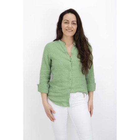 Mos Mosh Artina Turf Green Linen Shirt - Green