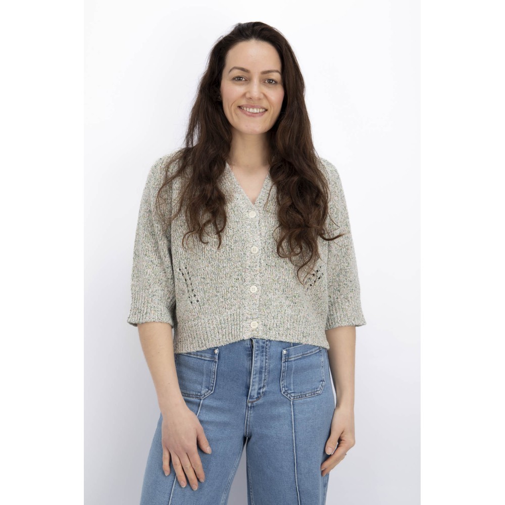 Mos Mosh MM Lizet Camelot Knit Cardigan 846 Turf Green
