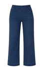 Robell Deep Cobalt Blue 64 Debby 09 Deep Cobalt Blue Crop Wide Leg Pull On Jean  