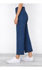 Robell Deep Cobalt Blue 64 Debby 09 Deep Cobalt Blue Crop Wide Leg Pull On Jean  