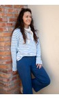 Mos Mosh 431 Ultramarine MM Lidy O-Long Sleeve Ultramarine Striped Top  
