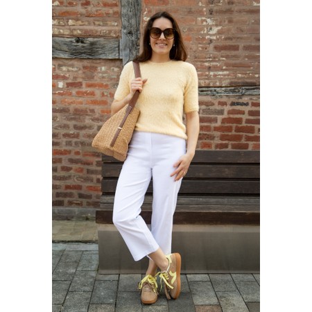 Robell Efi 09 White Wide Leg Trouser - White