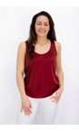 Mos Mosh 269 Rhythmic Red MM Astrid Round Neck Rhythmic Red Silk Tank Top  