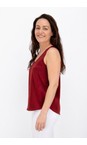 Mos Mosh 269 Rhythmic Red MM Astrid Round Neck Rhythmic Red Silk Tank Top  