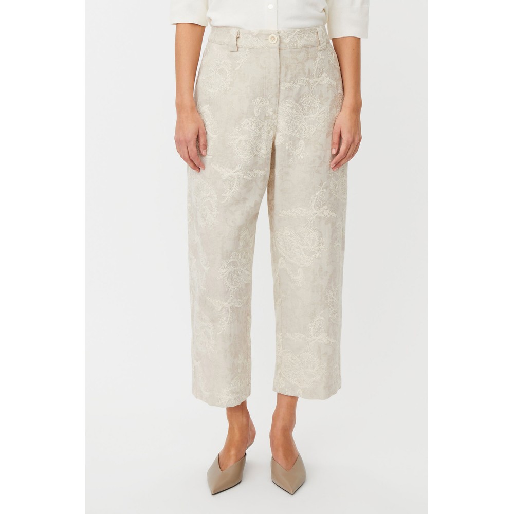 Masai Clothing MaPaelith Embroidery Trouser Natural