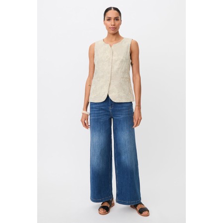 Masai Clothing MaJorvienna Embroidery Waistcoat - Beige