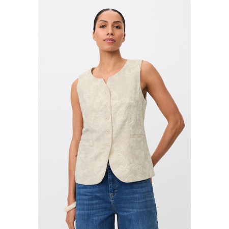Masai Clothing MaJorvienna Embroidery Waistcoat - Beige