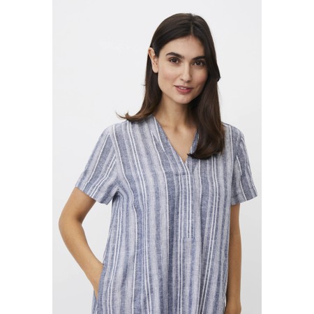 Masai Clothing MaNareela Solid Linen Dress - Blue