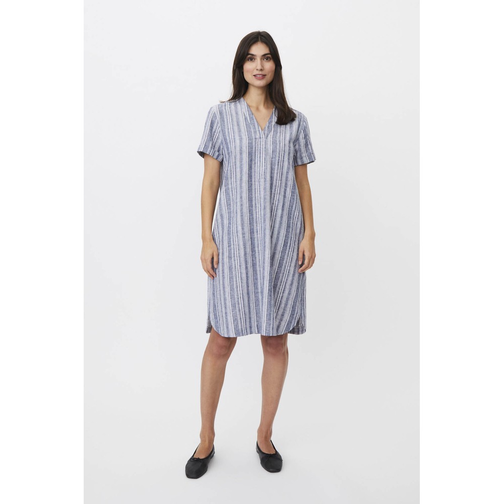 Masai Clothing MaNareela Solid Linen Dress Medieval Blue