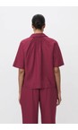 Masai Clothing Beet Red MaIryssa Beet Red Solid Linen Shirt  