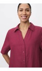 Masai Clothing Beet Red MaIryssa Beet Red Solid Linen Shirt  