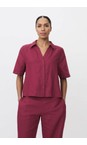Masai Clothing Beet Red MaIryssa Beet Red Solid Linen Shirt  