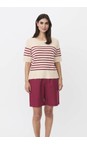 Masai Clothing Beet Red MaFlorayne Stripe Knit Top  