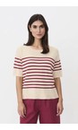 Masai Clothing Beet Red MaFlorayne Stripe Knit Top  