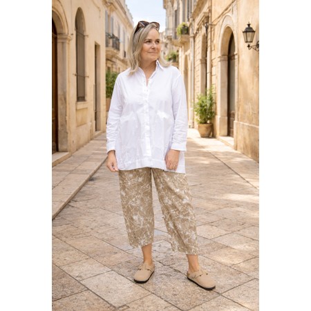 Mama B Bianco S Crinkle Print Bubble Trouser - Beige