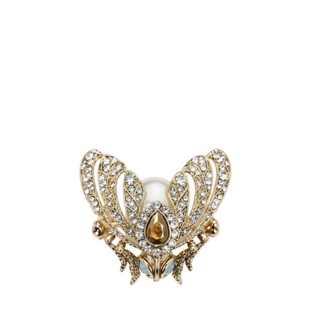 Bill Skinner Moth Tahition Pearl Brooch - Multicoloured