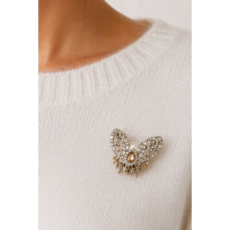 Bill Skinner Moth Tahition Pearl Brooch - Multicoloured