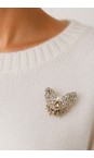 Bill Skinner Cream Pearl Moth Tahition Pearl Brooch  